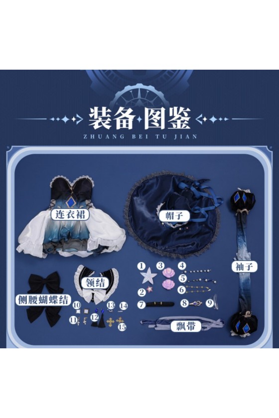 1/3 Delusion Genshin Impact Furina Focalors Outfit Cosplay Costume